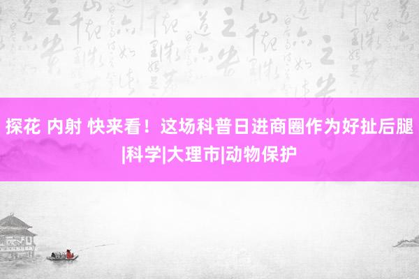 探花 内射 快来看！这场科普日进商圈作为好扯后腿|科学|大理市|动物保护