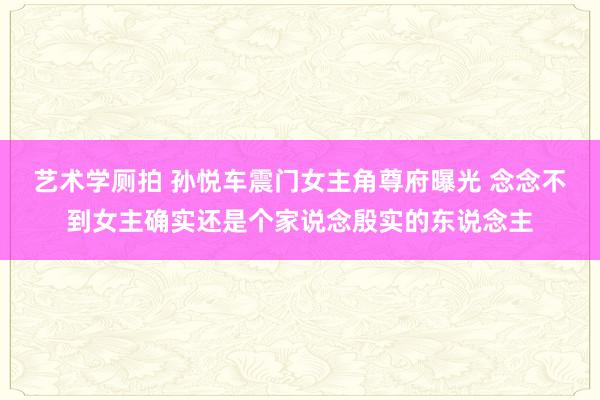 艺术学厕拍 孙悦车震门女主角尊府曝光 念念不到女主确实还是个家说念殷实的东说念主