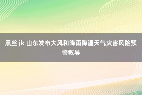 黑丝 jk 山东发布大风和降雨降温天气灾害风险预警教导