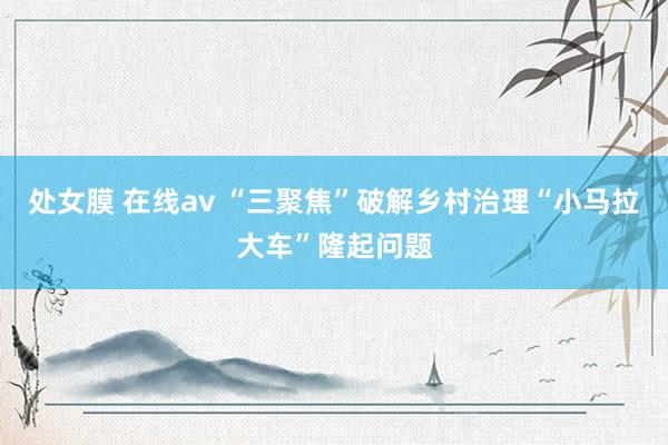 处女膜 在线av “三聚焦”破解乡村治理“小马拉大车”隆起问题