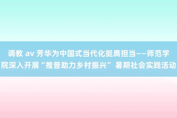 调教 av 芳华为中国式当代化挺膺担当——师范学院深入开展“推普助力乡村振兴” 暑期社会实践活动